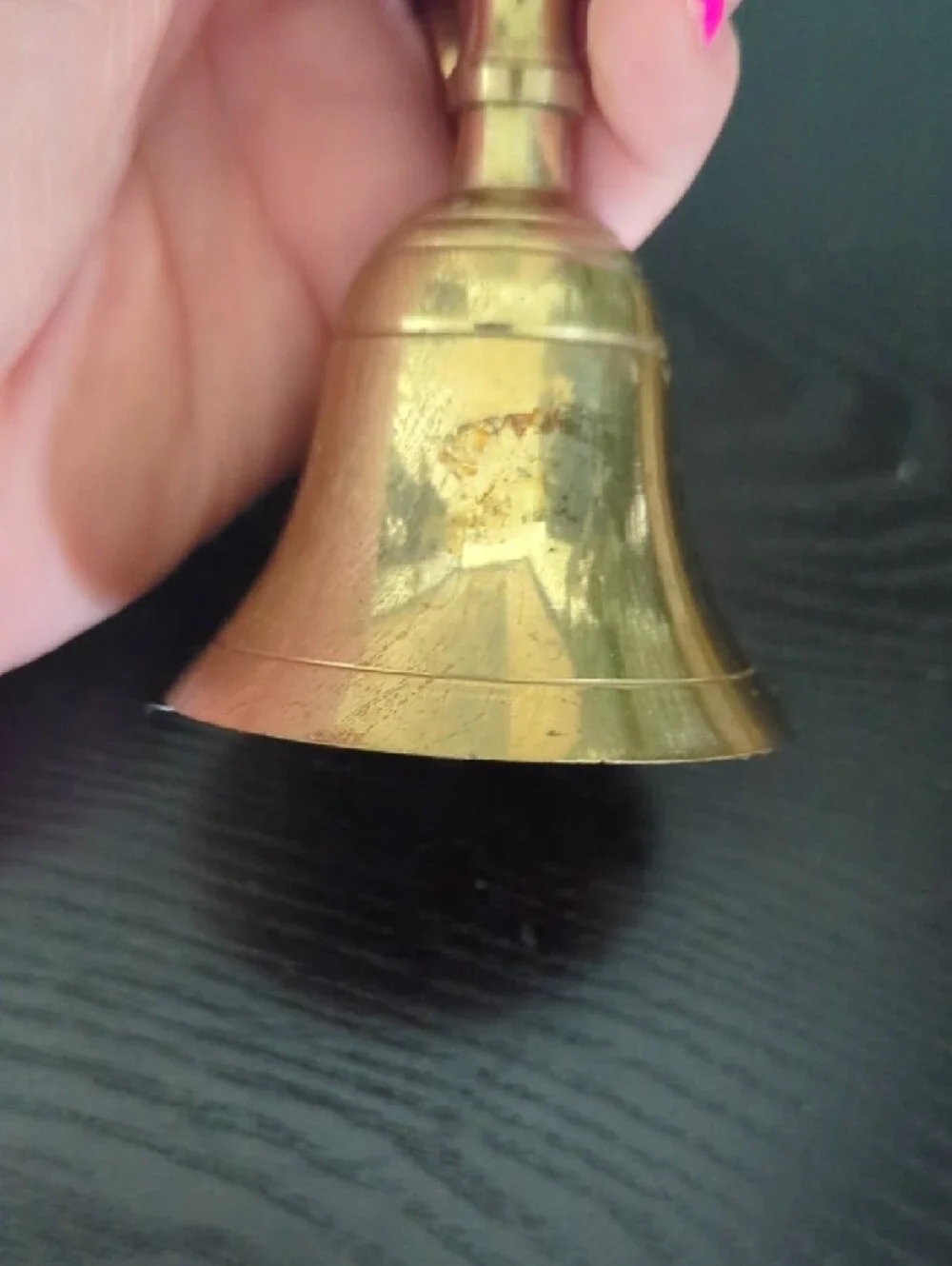 Vintage Brass Hand Bell - Polished Gold Decorative Bell